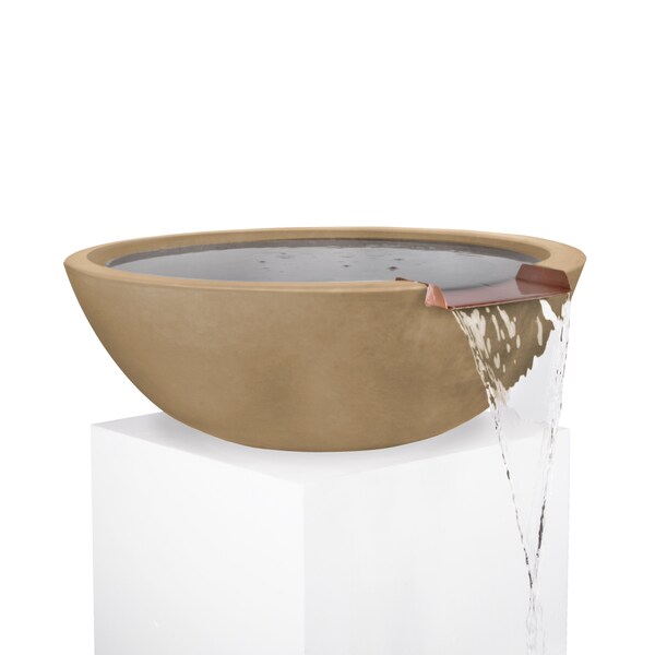 The Outdoor Plus 33 Round Sedona Water Bowl - GFRC Concrete - Brown - OPT-33RWO-BRN - main